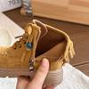 Botas para Niña 2025 Nuevas Otoño e Invierno Botines Cortos para Niñas, Niños Medianos y Grandes Botas de Moda de Princesa con Borlas