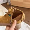 Botas Estilo Martin para Niñas 2025 Nuevas Botas Cortas de Otoño e Invierno para Niñas, Elegantes Botas de Princesa con Borlas para Niños Mayores