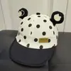 Nuevo sombrero infantil de primavera 2024 oso de dibujos animados gorra de bebé lunares de bebé sombrero de sol de borde suave