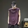 Chal sin mangas transpirable bordado estilo americano de alta gama para hombre, camiseta holgada de verano para fitness, casual, deportiva, alta calle para hombre, venta al por mayor