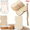 Decoración de Búho de Madera Transfronteriza Piezas de Madera para Pintura Creativa Infantil DIY Gato Fiesta Navideña Adornos Colgantes Hechos a Mano
