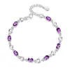 Pulseira de Prata Cristal Coração do Oceano para Casal Feminino, Estilo Coreano, Design Simples, Presente de Dia dos Namorados Aniversário para Namorada