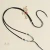 Collar de Cuerda para Clavícula con Colgante de Jade y Cuentas de Estilo Antiguo Cuerda Trenzada a Mano Colgante de Jade Guanyin Colgante de Buda de Jade Cuerda para Hombres y Mujeres