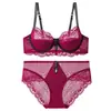 Lencería Transfronteriza Verano para Mujer Europea y Americana Delgada de Encaje Push-Up para Pecho Pequeño Conjunto Cómodo de Sujetador y Panty Sujetador Transpirable de Alta Gama