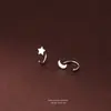 Gancho para oreja pequeño simple de plata pura s999 perforación de oreja femenina anillo para cartílago de la oreja de alta calidad pendientes elegantes versátiles en stock venta al por mayor