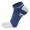 Calcetines de algodón de verano para hombre con dedos separados, absorbentes de sudor, transpirables, finos, antideslizantes, calcetines deportivos cortos con lengüetas, calcetines invisibles de cinco dedos