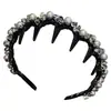 Diadema de Cristal y Perlas de Lujo Ligero con Dientes, Antideslizante, Accesorio para el Cabello de Corona Alta, Diadema para Uso Diario, Accesorio para el Cabello Estilo Nuevo 2026 para Mujeres