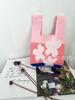 Nuevo bolso de mano tejido volador, bolso de cubo de lana de punto para mujer, estilo japonés y coreano, bolso de mano informal para llevar a mano, bolso para el almuerzo