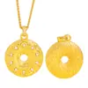 Acessórios DIY da Loja Puzuo Gold, Pingente de Moeda Banhado a Ouro com Diamantes, Colar com Fecho de Paz, Corrente de Suéter Vintage de Luxo Leve
