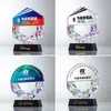 Personalización de Trofeo de Cristal Creativo Madera Maciza Competencia Infantil Medalla de Honor Ceremonia de Premiación de Empleados de Empresa