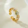 Anillo Abierto de Margarita Colorido Romántico y Satisfactorio, Estilo Fresco y Dulce, Anillo Ajustable para Dedo Índice, Anillo de Diseño Original