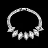 Moda Transfronteriza Conjunto de Collar, Pendientes y Pulsera para Novia Boda Marquise Brillante Moda Joyería de Boda Tres Piezas