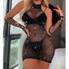 TZ159 cross-border Mulheres sexy cueca bolsa hip saia rede roupa bodystocking