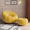 Sofá Preguiçoso Cor Creme para Apartamentos Pequenos, Cadeira de Lazer Tatami, Cadeira Única de Abóbora da Moda