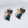 Accesorios de gato de aleación con goteo de aceite transfronterizo, colgante de gato DIY, aretes, pulsera, accesorios colgantes para funda de teléfono al por mayor