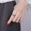 Anillo de Plata de Ley S925 Yun Chao Xuan Vintage Personalizado Creativo de Cinco Emperadores con Buen Significado para el Dedo Índice, Ajustable para Hombres y Mujeres
