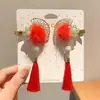 Acessórios de Cabelo Estilo Chinês Dinastia Han 2025 Novo Laço com Franja para Meninas Presilha de Cabelo Estilo Antigo Presilha de Cabelo Fofa para Menininhas