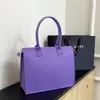 Bolsa de Feltro Versátil de Grande Capacidade para Compras, Bolsa Portátil com Zíper e Alça de Ombro com Logo, Bolsa Tote para Armazenamento Portátil