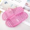 Sandalias de cristal para mujer, nuevas zapatillas de baño antideslizantes de verano para el hogar, suaves y con lentejuelas moradas para dormitorio de estudiantes.