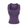Estilo Europeo y Americano Nuevo Chica Picante Deseo Puro Cuello en U Acolchado Sin Mangas Top 2026 Verano Yoga Adelgazante Camiseta sin Mangas para Mujer