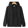 2025 Transfronterizo 300g Algodón Imitación Sudadera con Capucha Suelta Sudadera Hombre Casual Color Sólido Fabricante Venta al por Mayor