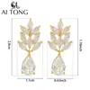 Pendientes de Joyería Aitong Retro Super Brillantes Incrustados Pendientes de Moda Personalizados de Nicho Pendientes Elegantes de Gama Alta para Mujer