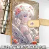 Novo Livro de Folhas Soltas A6 Menina Linda Dourada Brilhante Anime Desenho Animado Álbum de Cartões de Couro Livro de Mão Álbum de Coleção de Alto Valor