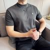 Fw346 Verano 2024 de Alta Calidad a la Moda Camiseta Bordada de Cuello Redondo Manga Corta Corte Delgado Estilo Juvenil