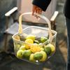 Cesta portátil transparente acampamento ao ar livre piquenique acampamento cesta de frutas prato de frutas estilo luxo leve sala de estar lanche cesta de armazenamento de plástico