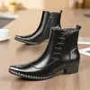 Botas Martin masculinas de bico fino retrô, anti-colisão, biqueira de aço, melhores vendas transfronteiriças da Amazon e TikTok, estilo casual e de negócios, disponíveis em tamanhos grandes
