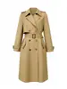 2616405-Nanyou Moda de Gama Alta Elegante Gabardina de Longitud Media con Cinturón de Doble Pecho Estilo Otoño/Invierno