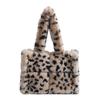 Bolsa de Armazenamento Estilo Coreano Estampa de Leopardo Outono Bolsa Portátil Tendência Design de Nicho Feminino Bolsa de Mão Peluda Doce e Cool para Senhoras