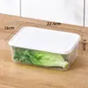 Caja de Conservación de Grado Alimenticio con Tapa, Caja Rectangular de Sellado para Refrigerador Doméstico
