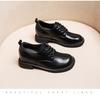 Zapatos de Mujer con Cordones de Piel Genuina y Tacón Grueso, Zapatos de Trabajo Versátiles de Suela Blanda, Mocasines de Tacón Medio para Mujer para Primavera y Otoño 2026