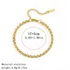 Conjunto de Pulseiras de Aço Inoxidável da Moda Feminina, Venda Quente Transfronteiriça, Pulseira de Aço Titânio com Corrente Lisa Banhada a Vácuo em Ouro 18K Real