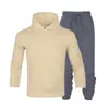 Suministro directo de fábrica otoño e invierno marca de moda para hombre suéter traje de suéter para hombre con capucha suéter más terciopelo para parejas suéter de color liso