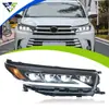 Adecuado para la Modificación del Ensamblaje de Faros de Highlander 2018-2021 con Luces Diurnas LED de 4 Lentes y Luces de Giro Secuenciales