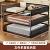 Suporte para documentos, organizador de mesa, suporte para livros, prateleira para mesa de escritório, caixa organizadora de arquivos para mesa, porta-livros de ferro