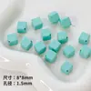 8mm Perforación Oblicua Pintada Cuadrado Pequeño Acrílico Cuentas Sueltas DIY Cadena de Teléfono Móvil Llavero Colgante para Bolsos Material Accesorios de Joyería
