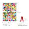 Adesivos Decorativos de Letras Inglesas Transfronteiriços Impermeáveis para DIY Infantil, Diário, Presente Coloridos 0,5 polegada Adesivos Criativos de Números