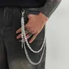 Estilo Europeo y Americano Personalidad Cadena Cruzada Cadena para Pantalones Gama Alta Hip-Hop Nicho Perla Envolvente Cadena Colgante Transfronteriza Cadena para Cintura de Hombre