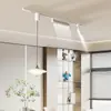 Spotlight Pendente de Restaurante com Grade de Trilho Longo de Múltiplas Cabeças Estilo Creme Criativo Móvel Sala de Jantar Bar Lâmpada Estilo Novo 2025
