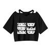 Ombro Transfronteiriço Verão Novo Voleibol Júnior Animação Em Torno Estilingue Solta Umbigo Curto-manga T-shirt Mulheres