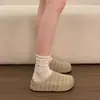 Medias Zapatillas Cerradas Transpirables Tejidas Huecas de Suela Gruesa de 2.5 cm para Mujer, Adecuadas para Usar al Aire Libre, Nuevo Estilo Primavera/Verano 2026, Sandalias de Suela Suave