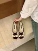 Zapatos Mary Jane Planos Florales de Estilo Francés Súper Populares de Verano para Mujer, Zapatos Bajos de Deslizamiento Estilo Chanel Blancos
