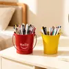 Balde de lata cor de doce, vaso para suculentas, balde de brinquedos, balde de praia, porta-pincéis de maquiagem e canetas, balde criativo para organização de mesa