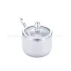 Conjunto de Potes Giratórios para Temperos de Aço Inoxidável 304, Frasco de Temperos, Pote de Sal, Pote de Temperos para Cozinha, Copo Medidor Doméstico, Criativo