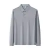 Camisa polo de manga larga para hombre hecha de algodón mercerizado/algodón de fibra larga, top de algodón puro antibacteriano 10A, nueva colección de otoño, estilo de negocios con cuello clásico