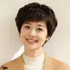 Perucas para Mães de Meia-idade e Idosas, Cobertura Total da Cabeça, Peruca de Cabelo Real Feminina, Mechas de Cabelo Humano, Conjunto de Peruca de Cabelo Real Natural, Cabelo Curto Cacheado