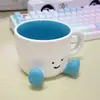 Livro Vermelho Pequeno Copo Explosivo Caneca de Cerâmica Alto Padrão Luxo Leve Alto Valor Caneca para Chá da Tarde Café Caneca com Flor Puxada